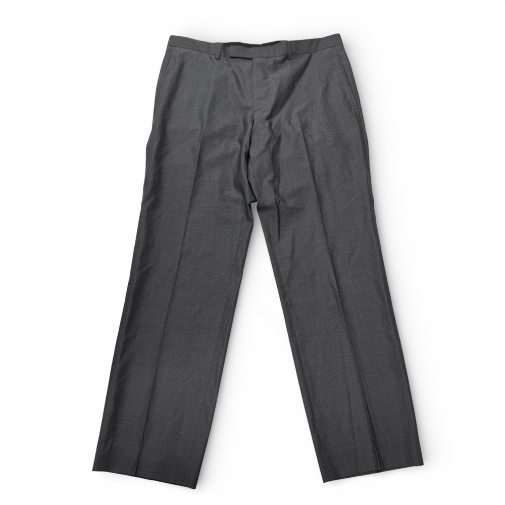 Hugo Boss Edison Mens Gray Wool Silk Dress Suit‎ Pants 42R 36 x 32 Straight Leg